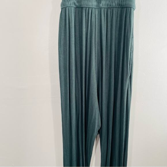 Spiritual Gangster Carmela Green Ribbed Cinched Strapless Jumpsuit XS - Picture 8 of 12
